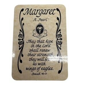 Margaret A Pearl Religious Inspirational Prayer Card‎ Wallet Purse Decor Gift